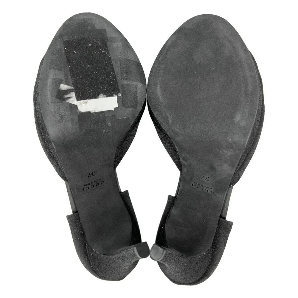 Gucci Horsebit Glitter‎ Heels Charlotte Stardust Pumps Black EU 37 - Picture 8 of 10